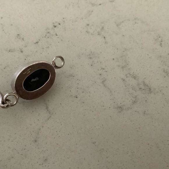 Vintage Haribou black onyx sterling bangle bracelet 925 Scandinavian Danish MCM - Picture 8 of 10